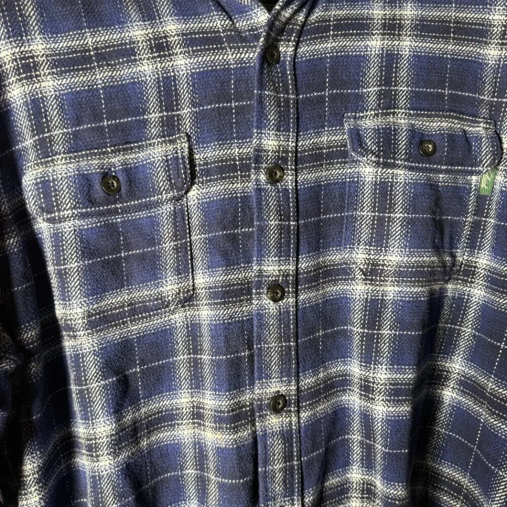 Woolrich Blue Plaid Flannel Cotton Shacket with Pockets Sz XXL